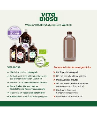 Buy Vita Biosa Ginger + Vitamin C 1L - Organic Fermented Drink with Extra Ginger for Refreshing Flavor - Probiotic Health Beverage - Buy Online on GoSupps.com
