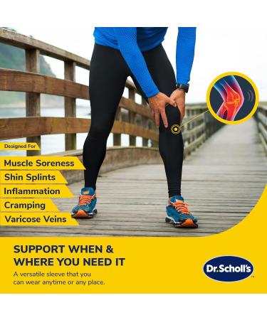 Dr. Scholl's Compression Leg Sleeve - Breathable Copper-Infused Fabric for Pain Relief & Support (S-XL - Buy Online on GoSupps.com
