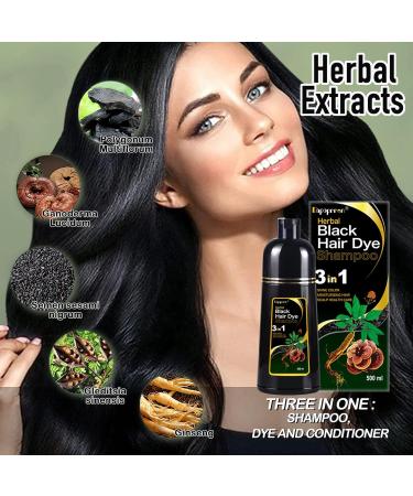 3 in 1 Black Hair Dye Shampoo for Women & Men - Natural Gray Hair Coverage | 17oz - Buy Online on GoSupps.com