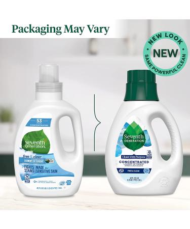 Seventh Generation Free & Clear Laundry Detergent 40 Oz, 2-Pack - 106 Loads, Unscented & Concentrated - Buy Online on GoSupps.com