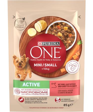 PURINA ONE Mini/S Active Wet Food for Small Dogs Rich in Beef and Vegetables 26 x 85 g 26 Cans - Buy Online on GoSupps.com