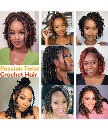 Passion Twist Hair 10 Inch 9 Packs Crochet Extensions for Black Women - T1b/27 - Buy Online on GoSupps.com
