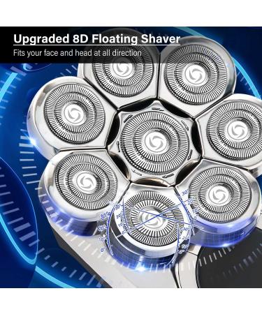 Buy Electric Shaver for Men - 8D Head Shaver 6-in-1 Grooming Kit USB Rechargeable & Waterproof | Perfect for Bald Men - Buy Online on GoSupps.com