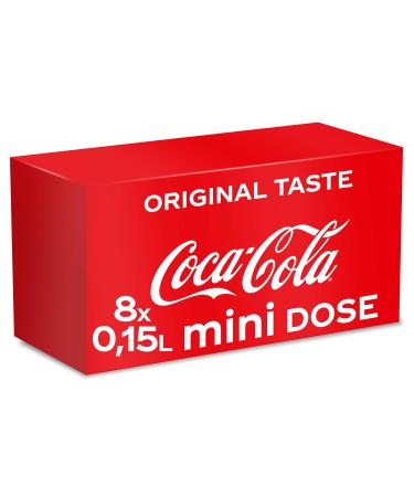 Coca-Cola Classic pure refreshment with unmistakable coke taste in the stylish mini can one-way can (3 x 8 x 150 ml) Classic 150 ml (24 Pack)