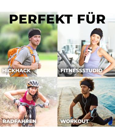 French Fitness Revolution Stretchy Sports Headband for Men & Women | Moisture-Wicking Workout Hair Band for Walking Cycling Basketball & Yoga - Unity Size - American Black - Buy Online on GoSupps.com
