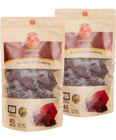 Organically Grown Hibiscus Flowers Herbal Infusion Tea 100% Hibiscus Herbal Loose Tea. 40 Tea Bags - Buy Online on GoSupps.com