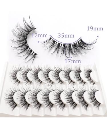 Veleasha Natural Look False Eyelashes 8 Pairs Pack | Style 03 So Wispy Lashes 03 (12-19mm) - Buy Online on GoSupps.com