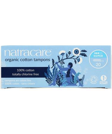 Natracare Super Organic Cotton Tampons - 20 Count, Non-Applicator, Chlorine Free, Biodegradable & Compostable - Buy Online on GoSupps.com