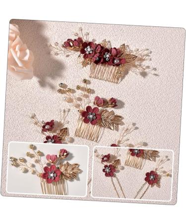 Angoily 3 Sets Hairpin Hair Clips for Braids Hair Accessories for Women Braids Red Hair Accessories for Women Floral Hair Comb Hair Pin Wedding Headpieces Zinc Alloy Pearl Mosaic Miss - Buy Online on GoSupps.com