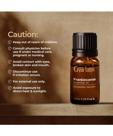 Gya Labs Pure Frankincense Essential Oil - 100% Natural, Therapeutic Grade for Pain Relief, Skin Care & Aromatherapy - 0.34 fl oz - Buy Online on GoSupps.com