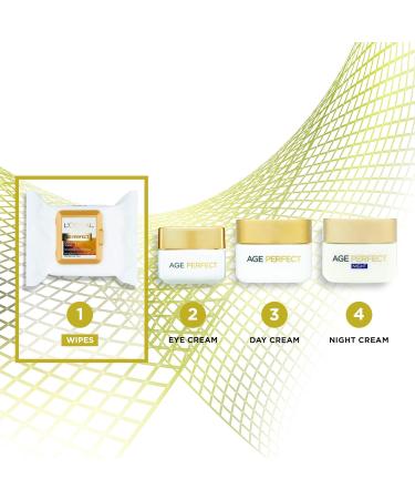 L'Or al Paris Age Perfect Cleansing Wipes Mature Skin 25 count (Pack of 1) Face Wipes x25 - Buy Online on GoSupps.com