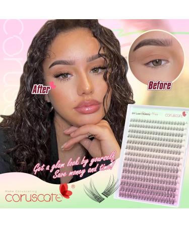 Buy Wispy Lash Clusters - C Curl 280pcs Natural Look Eyelash Extensions 9-14mm for DIY at Home | CORUSCATE - Buy Online on GoSupps.com