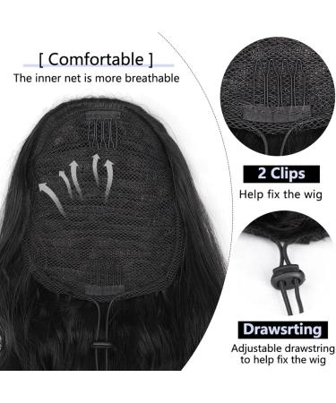 Ponytail Extensions Long Wavy Ponytail Hair Extensions 26 Inch Synthetic Drawstring Ponytail Clip in Wave Ponytail Hairpiece for Black Women for Women (Color : 2 Size : 26inches) 26inches 2 - Buy Online on GoSupps.com