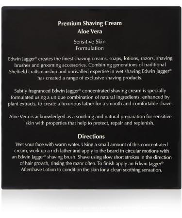Edwin Jagger SCAV Aloe Vera Premium Shaving Cream 100ml Tub - 99.9% Natural - Pack of 1 - Buy Online on GoSupps.com