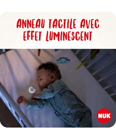 Nuk Star Baby Pacifier Night & Day 0-6 Months - Glow in the Dark BPA-Free Silicone Pink Cat Design 2 Pack for Girls - Buy Online on GoSupps.com