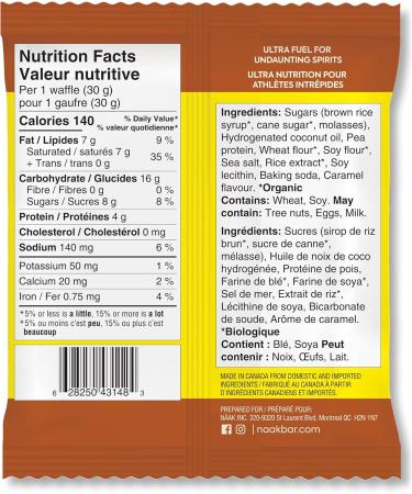 N ak Energy Waffles Pack of 12 | Vegan GMO Free Palm Oil Free Sports Nutrition Stroopwafel (Salted Caramel) - Buy Online on GoSupps.com