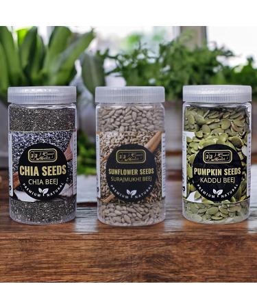 J J Crunch N Munch ChiaSun Pump Fusion Seed Combo of Chia Seeds Pumpkin Seeds and Sunflower Seeds (Pack of 3) - Buy Online on GoSupps.com