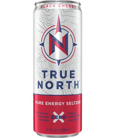True North Black Cherry Pure Energy Seltzer - 12 Oz (Pack of 12) | Refreshing Energy Drink - Buy Online on GoSupps.com