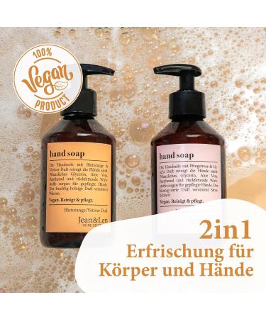 Jean & Len Hand Soap Fruity Scented of Blood Orange and Woody Vetiver 250 ml - Buy Online on GoSupps.com