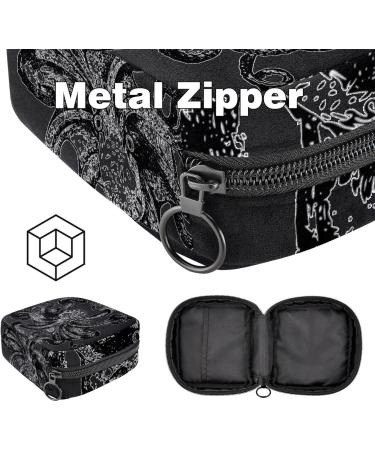 Portable Women's Binding-Up Bags | Menstrual Cup & Insert Bags for Teens | Stylish Black & White - Perfect for First Period - Buy Online on GoSupps.com
