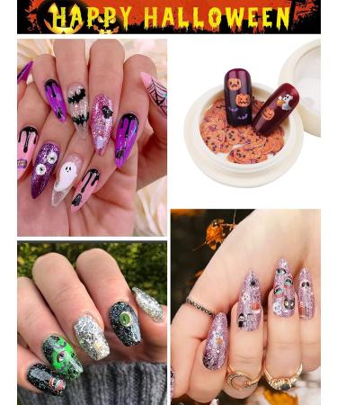 Kalolary 12 Boxes 3D Halloween Nail Art Sequin Stickers Holographic Halloween Witch Pumpkin Bat Sequins for Acrylic Nails DIY Manicure Sequin for Nail Art Decoration - Buy Online on GoSupps.com