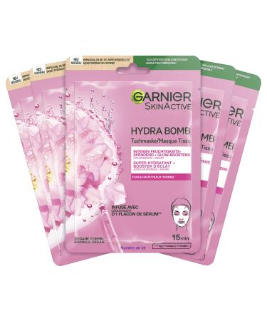 Garnier Hydra Bomb 5 Pack Hydrating Mask with Hyaluronic Acid and Sakura for Dead Skin