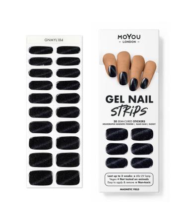 MOYOU LONDON Semi Cured Gel Nail Strips 20 Pc. Gel Wraps for Nails Get 1 Free UV Lamp when you Get 3 or More Easy Apply & Remove for Salon-Quality Manicure -Magnetic Field - Buy Online on GoSupps.com