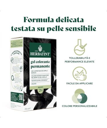  Herbatint Herbatint Permanent Hair Colour Gel 2N Brown 170 ml | Ammonia-Free 100% White Hair Coverage | for Sensitive Skin with 8 Organic Natural Extracts - Buy Online on GoSupps.com