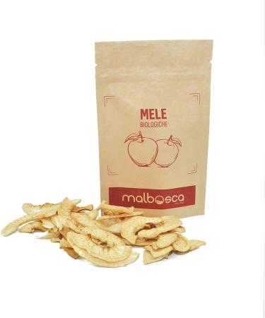  Malbosca Organic dehydrated apple snack 20g sugar-free 100% Italian cold-dried apples no added preservatives no additives only fresh dehydrated fruit suitable as a raw food 100% plant-based - Buy Online on GoSupps.com