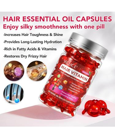  Uocasi Hair Essential Vitamin Capsules 60 Essential Oil Capsules for Hair Care - Repair & Hydration Formula Rich in Vitamins A C E & B5 - Buy Online on GoSupps.com