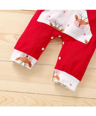 Loalirando Baby Christmas Romper Jumpsuit | My First Xmas Outfit for Newborn | Red 0-3 Months - Buy Online on GoSupps.com