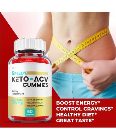 Speedy Keto ACV Gummies - Advanced Formula for Weight Loss - Vegan 1000mg with Apple Cider Vinegar and Vitamin B12 - 60 Gummies - Buy Online on GoSupps.com