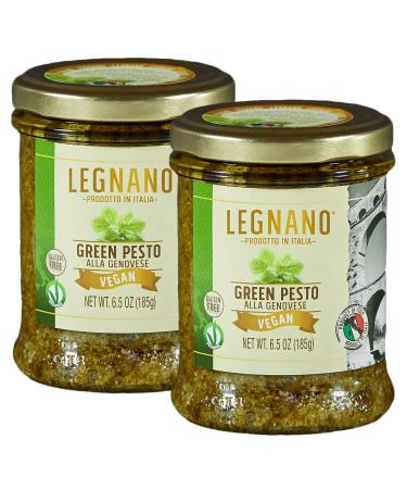 Green Pesto Alla Genovese by Legnano | Authentic Italian Basil Pesto | Vegan, Gluten Free Pesto Sauce | Made in Tuscany | 2-Pack, 6.5 oz Jars 6.5 Ounce (Pack of 2)