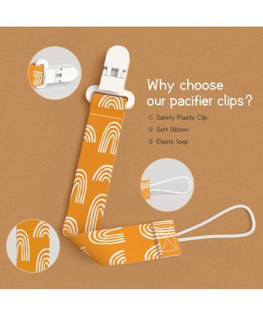 Freebear Pacifier Clip 4-Pack for Boys and Girls | Binky Holder & Leash Gift for Newborns (Sunrise) - Buy Online on GoSupps.com