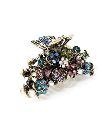 Crystal Rhinestone Flowers Hair Clips by BeautyXYZ - Multi Color Women's Hair Accessories - Buy Online on GoSupps.com