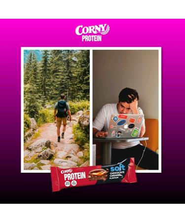 Corny Protein Soft - Milk Chocolate and Caramel Protein Bars 30% Protein 0% Added Sugars Pack of 12x45g Ta - Buy Online on GoSupps.com