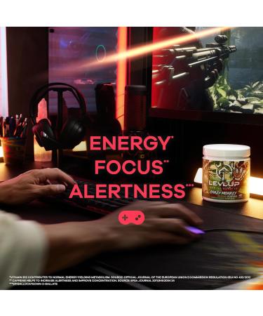 LevlUp Crazy Monkey Gaming Booster 320g - Cherry Banana Energy Drink for Gamers | Focus with Taurine, Caffeine & L-Tyrosine - Buy Online on GoSupps.com