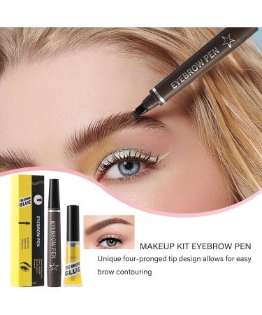Jvjggag Eyebrow Pencil Eyebrow Makeup Liquid Eyebrow Pen Eyebrow Gel Pen 4 Prong Fork Design Waterproof Formula Natural HairLike Finish Eyebrow Gel Included Versatile Use 03 - Buy Online on GoSupps.com
