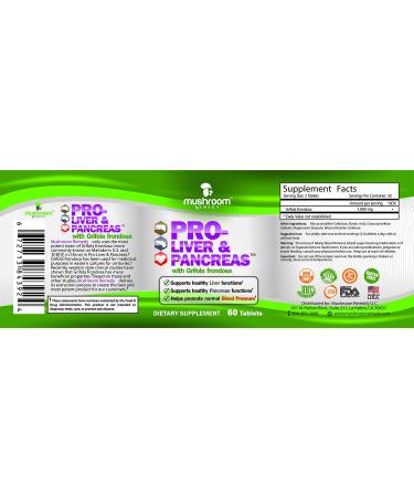 PRO-Liver & Pancreas Herbal Supplement | Liver & Pancreas Support Detox with Grifola Frondosa Mushroom Extract | Vegan, NON-GMO, Made in USA | 60 Tablets - Buy Online on GoSupps.com