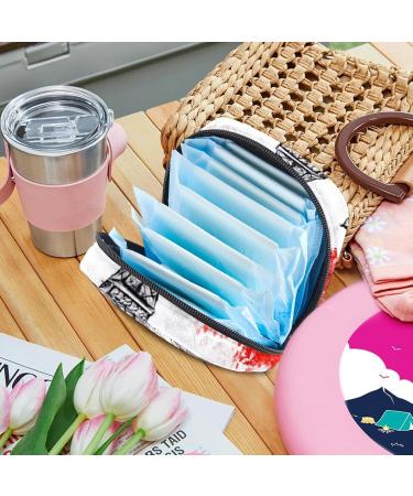 Portable Women's Binding-Storage Bags | Menstrual Cup Pocket & Pads for Teenage Girls | Stylish Eiffel Tower Design - Buy Online on GoSupps.com