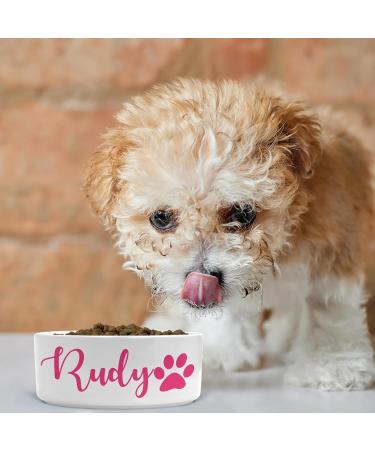 Personalised Pet Bowls Dog Bowl Cat Bowl Rabbit Animal Food Water Treat Mrs Hinch (Small Bowl (500ml) Baby Pink) Small Bowl ( 500ml ) Baby Pink - Buy Online on GoSupps.com