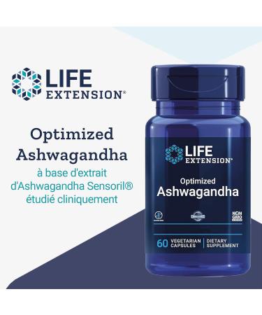 Life Extension Optimized Ashwagandha Extract (Ashwagandha Extract) 60 Vegan Vegetarian Gluten Free Soy Free Non-GMO - Buy Online on GoSupps.com
