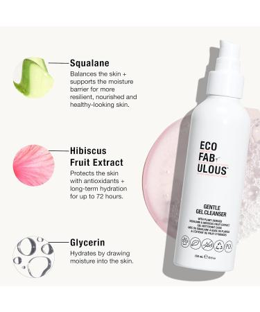 Gentle Gel Cleanser - Deep Cleanse & Condition Skin | Vegan Squalane & Hibiscus Sabdariffa | 150 mL | Recyclable Daily Use AM & PM - Buy Online on GoSupps.com