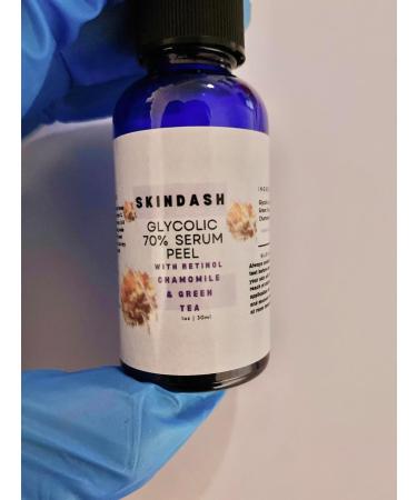 70% Glycolic Acid Serum Peel with Retinol & Chamomile - Anti-Aging Wrinkle & Acne Scar Treatment 1oz AHA for Collagen Boost - Buy Online on GoSupps.com