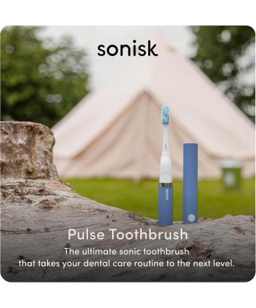 Sonisk Pulse Electric Toothbrush - Sonic Technology Battery Powered 31 000 Strokes/Minute Includes Travel Case & Brush Heads - Portable Steel Blue - Buy Online on GoSupps.com