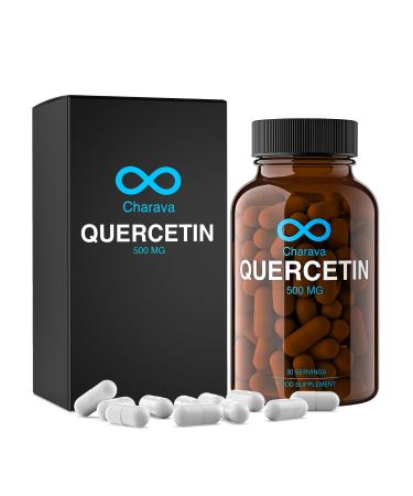 Charava Quercetin 500mg - 30 Servings - High Strength Quercetin Supplement - Trusted Leading Brand - UK Based and 3rd Party Tested - 60 Capsules