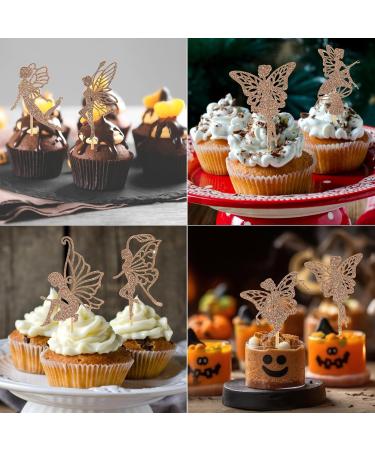 60 Pcs Fairy Cupcake Toppers Glitter Wing Angel Fairy Cupcake Picks Ballet Dancer Cake Decorations for Wedding Bridal Shower Baby Shower Birthday Party Supplies Color06 - Buy Online on GoSupps.com