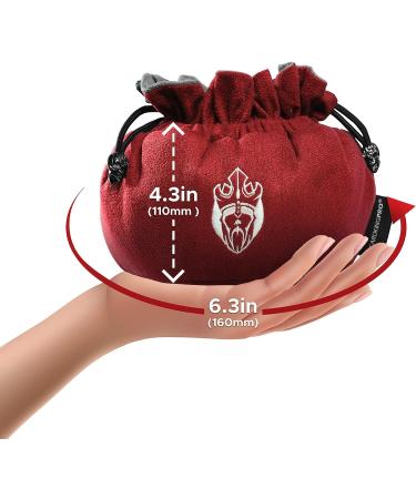 CardKingPro Red Immense Dice Bag with Pockets - 150+ Dice Capacity - Ideal for Dice Hoarders - Patented Design - Buy Online on GoSupps.com