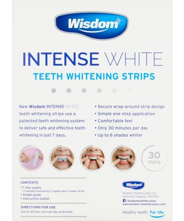 Whiten Teeth Fast with Wisdom Intense White - Teeth Whitening Strips (6 Shades Whiter in 7 Days) - Buy Online on GoSupps.com
