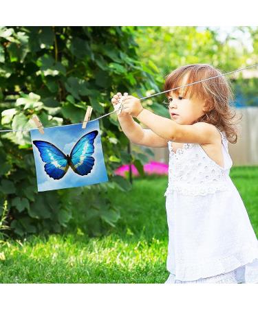 SUABO Cotton Bath Washcloths Set - Butterfly Blue Sky Design | Absorbent & Quick Drying Face Cloths for Bathroom, Spa, Gym, Kitchen - Pack of 2 - Buy Online on GoSupps.com